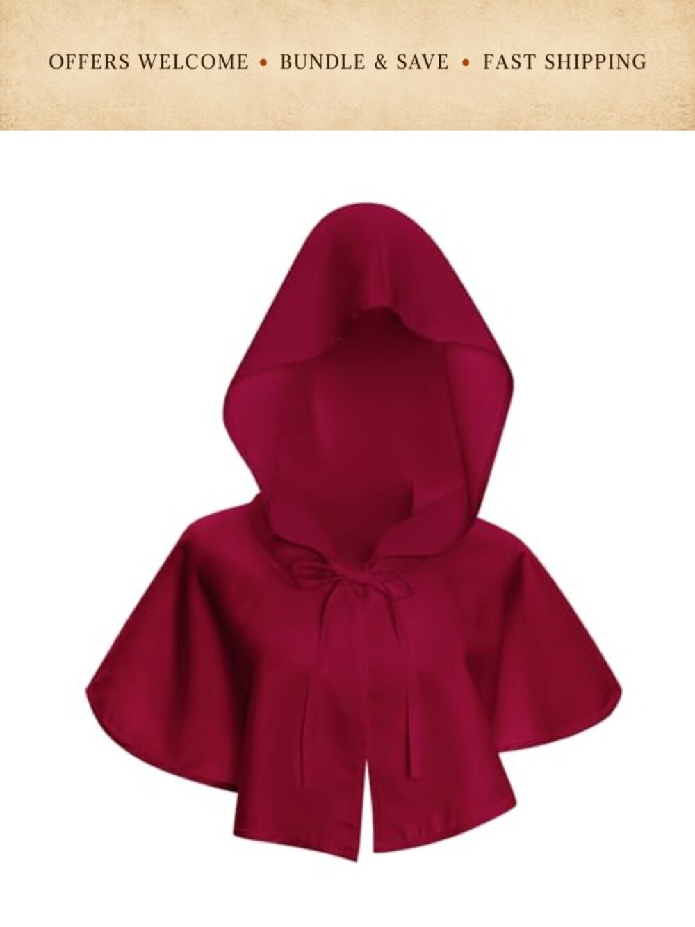 Medieval Renaissance Gothic Hooded Cloak Unisex Cosplay Costume